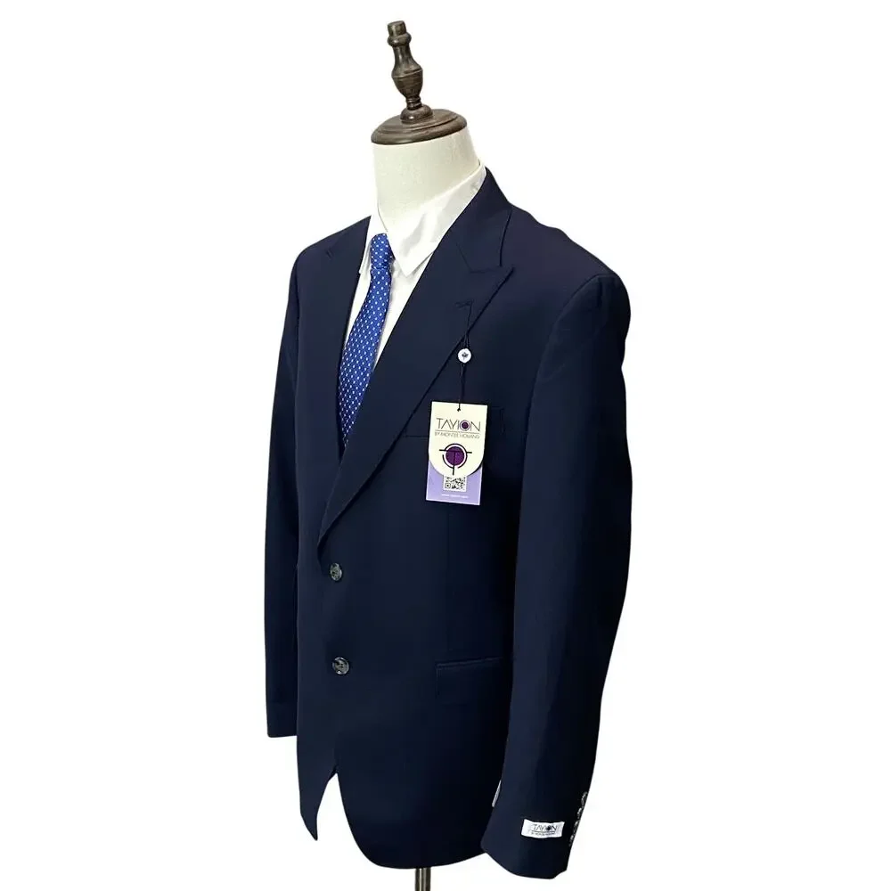 Tayion Suit Jacket Men's 44 Regular Acountour Peak Lapel Navy Blue NWT